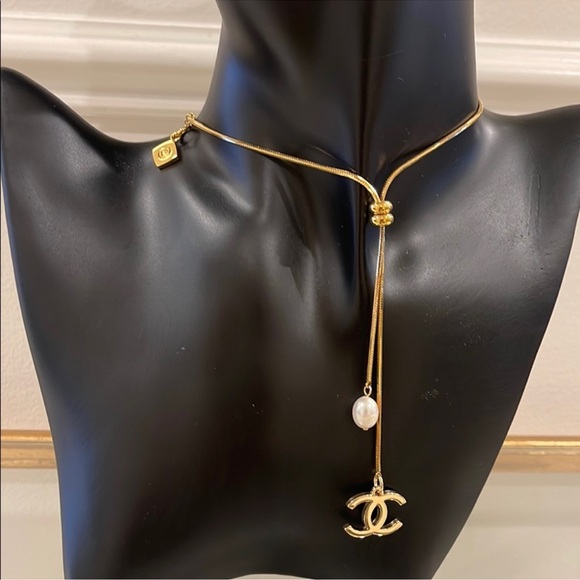 Chanel Iconic Gold  Charm With Pearl Accent Necklace - Picture 1 of 9